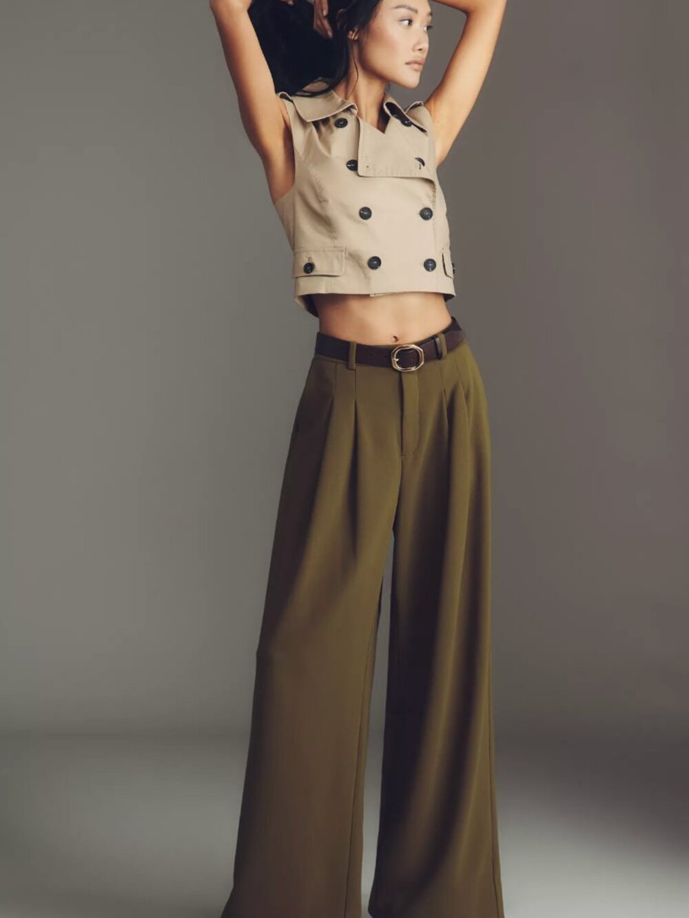 Anthropologie NWT Avery Wide-Leg Pleated Trousers by Maeve - S - Picture 3 of 11